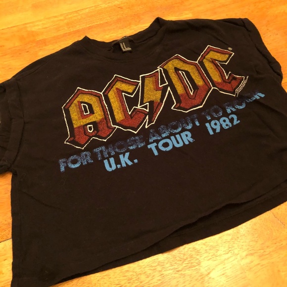 Forever 21 Tops - Forever 21 AC/DC cropped T-shirt  Dry nice Sz Med